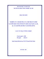 Nghiên cứu ảnh hưởng của chế phẩm vi sinh vật đến khả năng tích luỹ kim loại nặng cu  pb  zn của hướng dương và mương đứng 