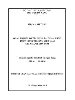 Quản trị rủi ro tín dụng tại ngân hàng TMCP công thương việt nam chi nhánh kon tum 