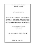 Đánh giá tác động của việc sử dụng vốn vay từ nguồn xóa đói giảm nghèo của ngân hàng chính sách xã hội trên địa bàn xã yachim thành phố kontum 