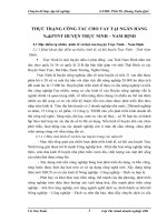 THỰC TRẠNG CÔNG TÁC CHO VAY TẠI NGÂN HÀNG N0&PTNT HUYỆN TRỰC NINH – NAM ĐỊNH