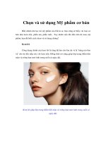 Chọn và sử dụng Mỹ phẩm cơ bản