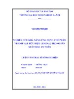 Luận văn nghiên cứu khả năng ứng dụng chế phẩm vi sinh vật hữu hiệu (EMINA) trong sản xuất rau an toàn 