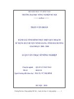 Đánh giá tình hình thực hiện quy hoạch sử dụng đất huyện ninh giang, tỉnh hải dương giai đoạn 2001 2010 