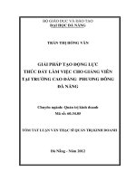 Giải pháp tạo động lực thúc đẩy làm việc cho giảng viên tại trường cao đẳng phương đông đà nẵng 