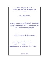 Luận văn đánh giá quá trình chuyển đổi đất nông nghiệp sang đất công nghiệp, dịch vụ của thị xã từ sơn  tỉnh bắc ninh giai doạn 2005 2008 
