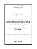 Hoàn thiện kiểm soát chất lượng hoạt động kiểm toán báo cáo tài chính tại công ty TNHH kiểm toán và dịch vụ tin học thành phố hồ chí minh   AISC 