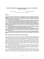 Sustainable Globalization and Emerging Economies: The Impact of Foreign Direct Investment in Thailand