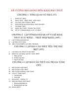 ĐỀ CƯƠNG BÀI GIẢNG MÔN KHAI BAO THUẾ