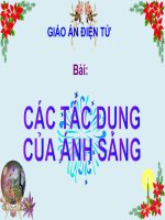 Bài giảng Bài Tác dụng của ánh sáng