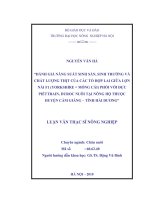 Đánh giá năng suất sinh sản, sinh trưởng và chất lượng thịt của các tổ hợp lai giữa lợn nái f1 (yorkshire x móng cái) phối với đực piettrain