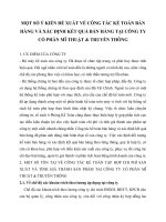 MỘT SỐ Ý KIẾN ĐỀ XUẤT VỀ CÔNG TÁC KẾ TOÁN BÁN HÀNG VÀ XÁC ĐỊNH KẾT QUẢ BÁN HÀNG TẠI CÔNG TY CỔ PHẦN MĨ THUẬT