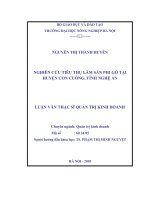 Luận văn nghiên cứu tiêu thụ lâm sản phi gỗ tại huyện con cuông, tỉnh nghệ an 