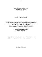 Tăng cường kiểm soát nội bộ về chi phí kinh doanh tại công ty cổ phần lương thực và dịch vụ quảng nam 