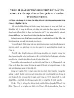 Ý KIẾN ĐỀ SUẤT GÓP PHẦN HOÀN THIỆN KẾ TOÁN VỐN BẰNG TIỀN VỚI VIỆC TĂNG CƯỜNG QUẢN LÝ TẠI CÔNG TY CỔ PHẦN VIỆT CA