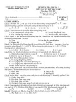 Bài giảng Vật Lý 11: Đề thi - Đáp án HK1 2010-2011