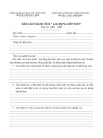 Bài soạn Báo cáo thành tích Lao động tiên tiến