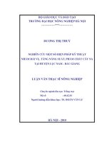 Nghiên cứu một số biện pháp kỹ thuật nhằm rải vụ, tăng năng suất, phẩm chất cây na tại huyện lục nam   bắc giang 