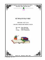 Bài soạn KẾ HOẠCH DẠY HỌC CÁC MÔN THCS CẢ NĂM