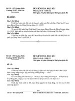 Bài giảng Lịch Sử 12: Đề thi - Đáp án HK1 2010-2011