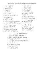 Bài soạn Bài tập về giải PT bằng cách đặt ẩn phụ