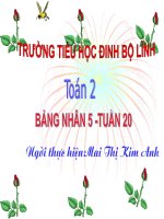 Bài giảng Toán 2:Bảng nhân 5.