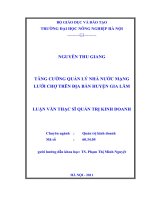 Luận văn tăng cường quản lý nhà nước mạng lưới chợ trên địa bàn huyện gia lâm 