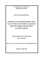 Đánh giá thành tích nhân viên tại CN công ty cổ phần tập đoàn truyền thông thanh niên tại miền trung 