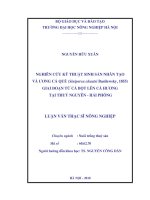 Luận văn nghiên cứu kỹ thuật sinh sản nhân tạo và ương cá quế (siniperca chuatsi basilewsky, 1855) giai đoạn từ cá bột lên cá hương tại thuỷ nguyên   hải phòng 