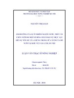 Luận văn ảnh hưởng của sự ô nhiễm nguồn nước, thức ăn chăn nuôi do một số hoá chất bảo vệ thực vật đến sự tồn dư của chúng trong sữa tươi của bò nuôi tại khu vực gia lâm, hà nội 
