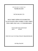 Hoàn thiện chính sách marketing tại ngân hàng nông nghiệp và phát triển nông thôn việt nam   CN tỉnh bình định 