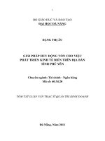 Giải pháp huy động vốn cho việc phát triển kinh tế trên địa bàn tỉnh phú yên 
