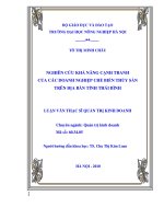 Nghiên cứu khả năng cạnh tranh của các doanh nghiệp chế biến thuỷ sản trên địa bàn tỉnh thái bình 