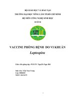 TIỂU LUẬN:VACCINE PHÒNG BỆNH DO VI KHUẨN