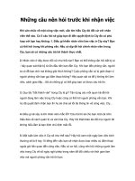 Những câu nên hỏi trước khi nhận việc