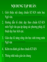 Gián án Chuẩn KT-KN và một số PP, KT dạy học
