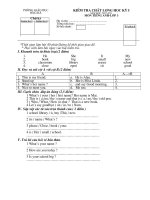 Bài giảng Đề thi môn Tiếng Anh 3 HK I