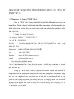 KHÁI QUÁT VÀ ĐẶC ĐIỂM TÌNH HÌNH HOẠT ĐỘNG CỦA CÔNG  TY TNHH VIỆT Á