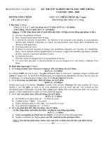 Hướng dẫn chấm đề thi chính thức môn Tiếng Pháp (Hệ 7 năm) năm 2003-2004