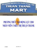 PHƯƠNG THỨC tạo ĐỘNG lực CHO NHÂN VIÊN ở SIÊU THỊ THUẬN THÀNH 