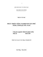 Phát triển nông nghiệp huyện phú ninh, tỉnh quảng nam 