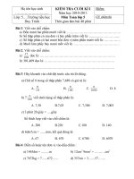 Bài soạn Đề KT Toán lớp 5 CKI