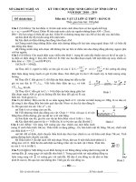 Bài giảng Đề thi HSG Tỉnh An Nghệ môn Lý 12B