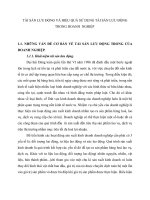 TÀI SẢN LƯU ĐỘNG VÀ HIỆU QUẢ SỬ DỤNG TÀI SẢN LƯU ĐỘNG TRONG DOANH  NGHIỆP