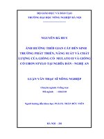 Luận văn ảnh hướng thời gian cắt đến sinh trưởng phát triển, năng suất và chất lượng của giống cỏ ubon stylo tại nghĩa đàn nghệ an 