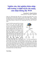 Nghiên cứu, thử nghiệm thâm nhập môi trường và định tuyến cho mạng cảm ứng