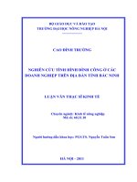 Luận văn nghiên cứu tình hình đình công ở các doanh nghiệp trên địa bàn tỉnh bắc ninh 