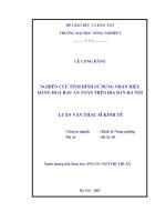 Nghiên cứu tình hình sử dụng nhãn hiệu hàng hoá rau an toàn trên địa bàn hà nội 