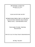 Mở rộng hoạt động cho vay tiêu dùng tại ngân hàng thương mại cổ phần đông nam á   chi nhánh đà nẵng 