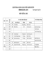 Gián án Lịch thao giảng cụm Nguyễn Công Trứ