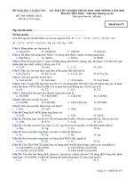 Đề thi chính thức kỳ thi tốt nghiệp THPT 2010 môn Hóa - Giáo dục thường xuyên (Mã đề thi 473)